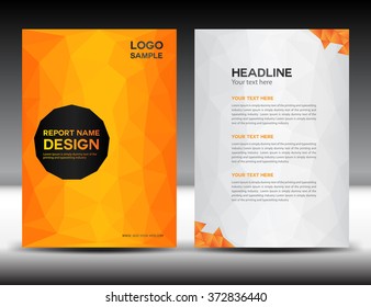 Orange Cover Design Annual Report Template 스톡 벡터(로열티 프리) 414188194