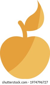 Orange apple, icon illustration, vector on white background