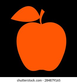 Orange Apple Icon on a black background