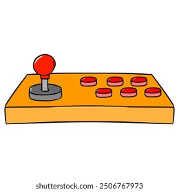 orange arcade joystick illustration hand drawn isolated vector