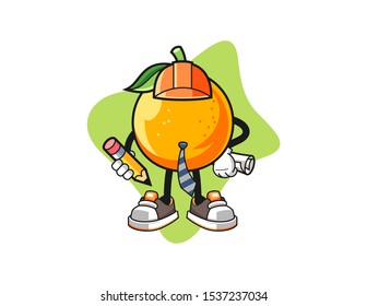 Orange architect cartoon. Mascot Character vector.