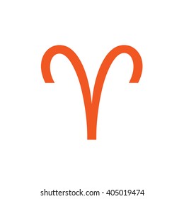 Orange Aries zodiac sign. Astrology symbol vector illustration