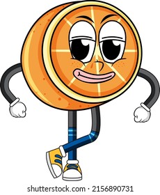 Orange with arms and legs illustration