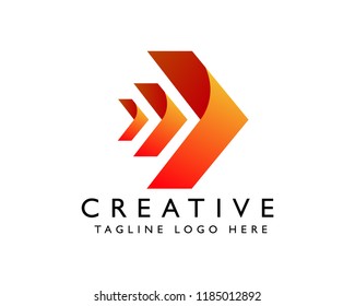 Orange arrow company | vector logo | Arrow icon | Template