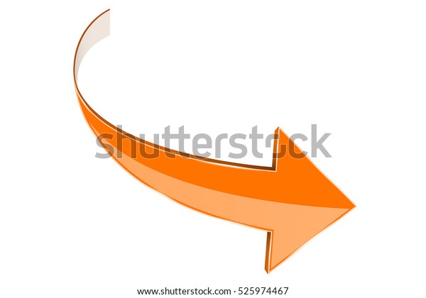 オレンジの矢印 右カーブ記号 白い背景にベクターイラスト のベクター画像素材 ロイヤリティフリー