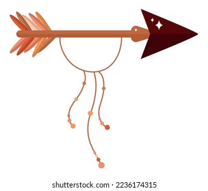 orange arrow design over white