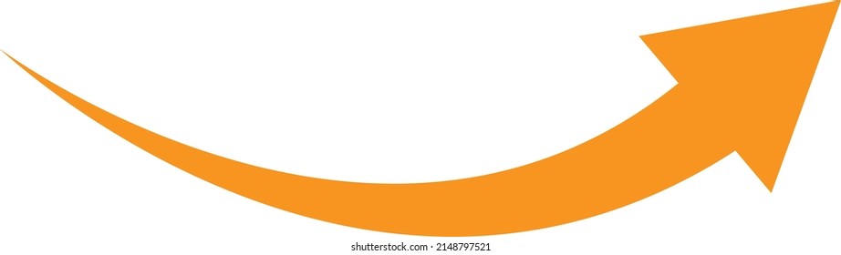 orange arrow icon on white background. flat style. arrow icon for your web site design, logo, app, UI. arrow indicated the direction symbol. curved arrow sign.