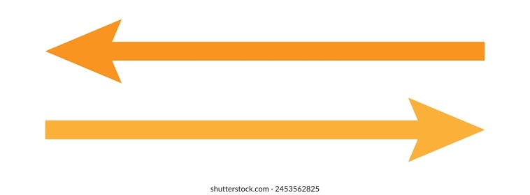 Orange arrow icon on white background. flat style. arrow icon for your web site design, logo, app, UI. arrow indicated the direction symbol. curved arrow sign vector illustration.