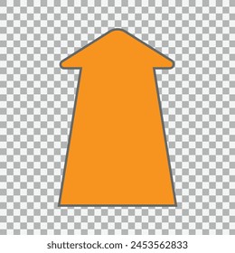 Orange arrow icon on white background. flat style. arrow icon for your web site design, logo, app, UI. arrow indicated the direction symbol. curved arrow sign vector illustration.