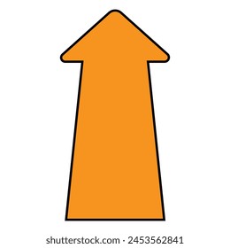 Icono de flecha naranja sobre fondo blanco. estilo plano. icono de flecha para el diseño del Sitio web, logotipo, App, UI. flecha que indica el símbolo de dirección. Ilustración vectorial de signo de flecha curva.