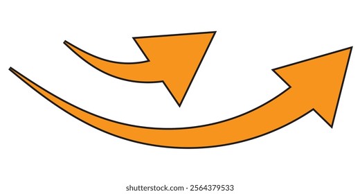orange arrow icon on white background. flat style. arrow icon for your web site design, logo, app, UI. arrow indicated the direction symbol. curved arrow sign.