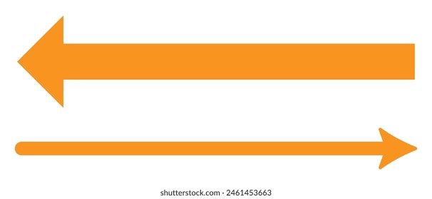 orange arrow icons for web design or logo template. simple orange icon. Eps10.
