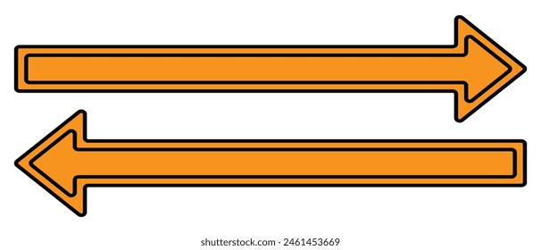 orange arrow icons for web design or logo template. simple orange icon. Eps10.