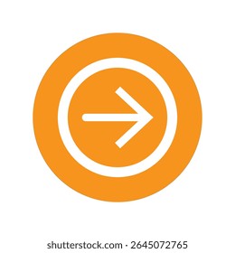 orange arrow icons for web design or logo template. simple orange icon. Eps10.