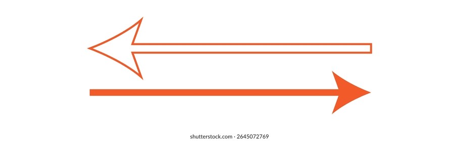 orange arrow icons for web design or logo template. simple orange icon. Eps10.