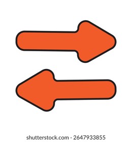 Orange Arrow Pointing Symbol Orange Directional Arrow Sign Icon Flat Right Arrow