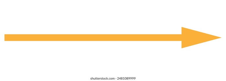 Orange arrow to the right. Orange arrow isolated on white background. Vector illustration. Eps file 30.
