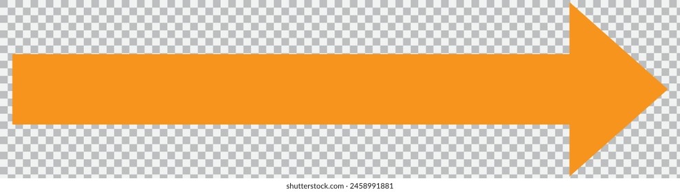  Orange arrow to the right . vector, isolated. Orange arrow isolated on transparency background
