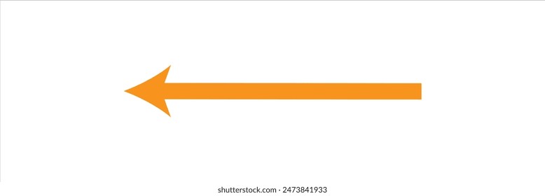 Orange arrow to the right . vector, isolated. Orange arrow isolated on white background
