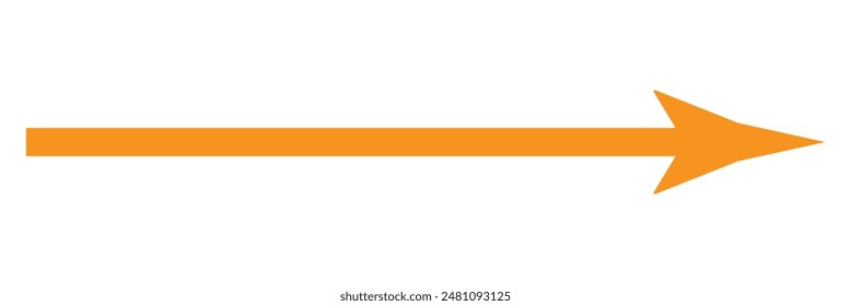 Orangefarbener Pfeil rechts . Vektorgrafik, isoliert. Orangefarbener Pfeil auf weißem Hintergrund. Vektorillustration. EPS-Datei 20.