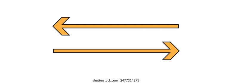 Signo simple de flecha naranja.  Vector de icono de flecha. Icono naranja
