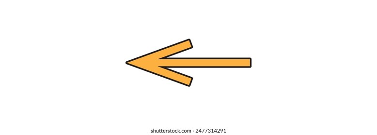 Orange Arrow simple sign.  Arrow icon vector. Orange icon