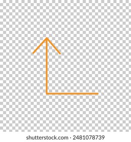 Orange arrow symbol for icon with line thin, simple line arrow up orange icons add data for ui , ux website or mobile application. Vector illustration. Eps file 153.