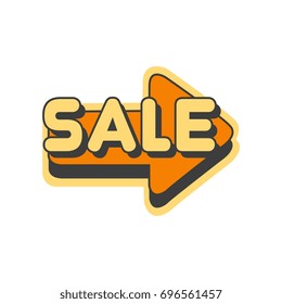 Orange arrow with text Sale vector Illustration
