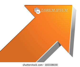 Orange up arrow. Vector