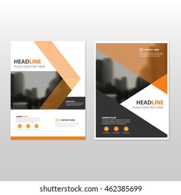 Orange arrow Vector annual report Leaflet Brochure Flyer template design, book cover layout design, 