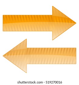 Orange arrow. Vector illustration isolated on white background