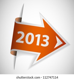 Orange arrow with year 2013