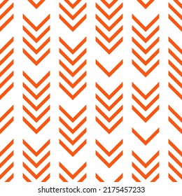 Orange arrows white background seamless pattern.