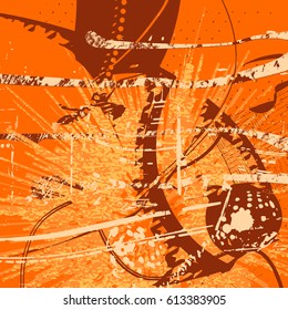 orange artistic neo-grunge style abstract backgrounds, made with hand drawn textures and brushes