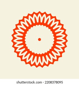orange asian flower mandala vector illustration