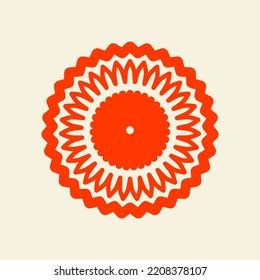 orange asian flower mandala vector illustration