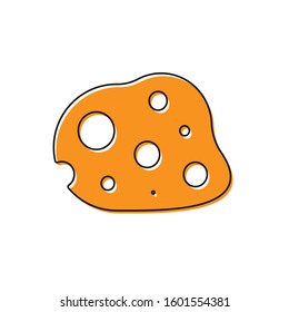 Orange Asteroid icon isolated on white background.  Vector Illustration