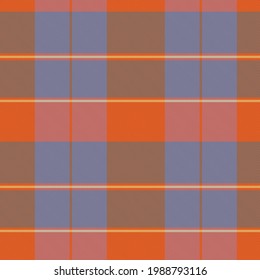 Orange Asymmetric Plaid textured seamless pattern suitable for fashion textiles and graphics