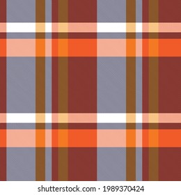 Orange Asymmetric Plaid textured seamless pattern suitable for fashion textiles and graphics
