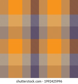 Orange Asymmetric Plaid textured seamless pattern suitable for fashion textiles and graphics