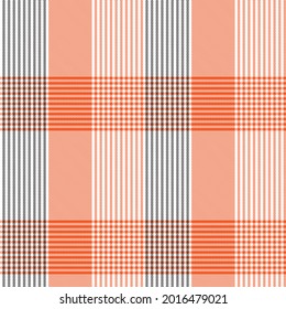 Orange Asymmetric Plaid textured seamless pattern suitable for fashion textiles and graphics