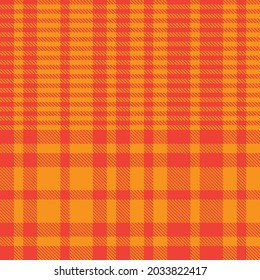 Orange Asymmetric Plaid textured seamless pattern suitable for fashion textiles and graphics