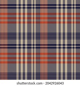 Orange Asymmetric Plaid textured seamless pattern suitable for fashion textiles and graphics