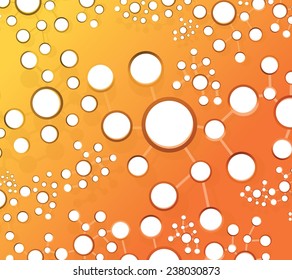 orange atom link network illustration design background