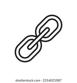 Orange Attachment Outline Icon Vector Illustration