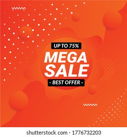 Orange attractive sale banner for online shopping Free Vector
