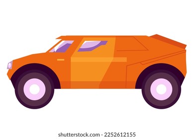 Orange auto suv style sky-fi new technology practical