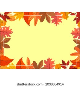 orange autum with frame white hide background