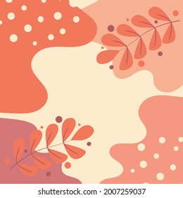 orange autumn abstract background with a leaf