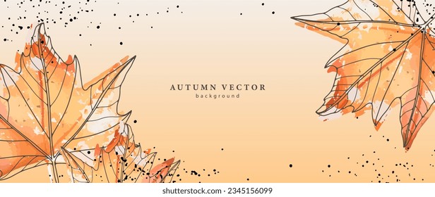 Fondo otoñal naranja con hojas de arce. Fondo botánico para la decoración, tapices, cubiertas y presentaciones.
